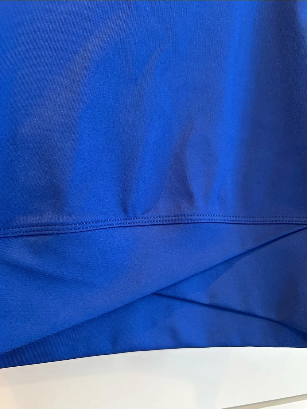 90 Degree By Reflex Blue Performance Crew Neck Cropped Dance Top - Size L (12)